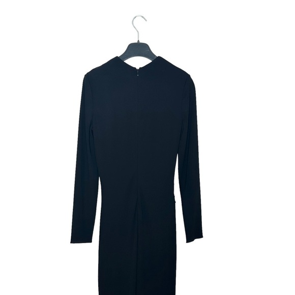 Michael Kors Collection Size 6 Black Draped Long-Sleeve Dress Midi - Picture 5 of 7